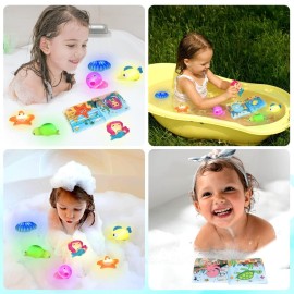 Light Up Bath Toys for Toddlers Kids Girls Baby, No Hole Glow Bath Toys with Bath Book & Organizer, Led Light Bath Time Water Toys for Bath Tubs Bathrooms Pool, Gift for Toddlers Girls Infants Light Up Bath Toys for Toddlers Kids Girls Baby, No Hole Glow Bath Toys with Bath Book & Organizer, Led Light Bath Time Water Toys for Bath Tubs Bathrooms Pool, Gift for Toddlers Girls Infants
