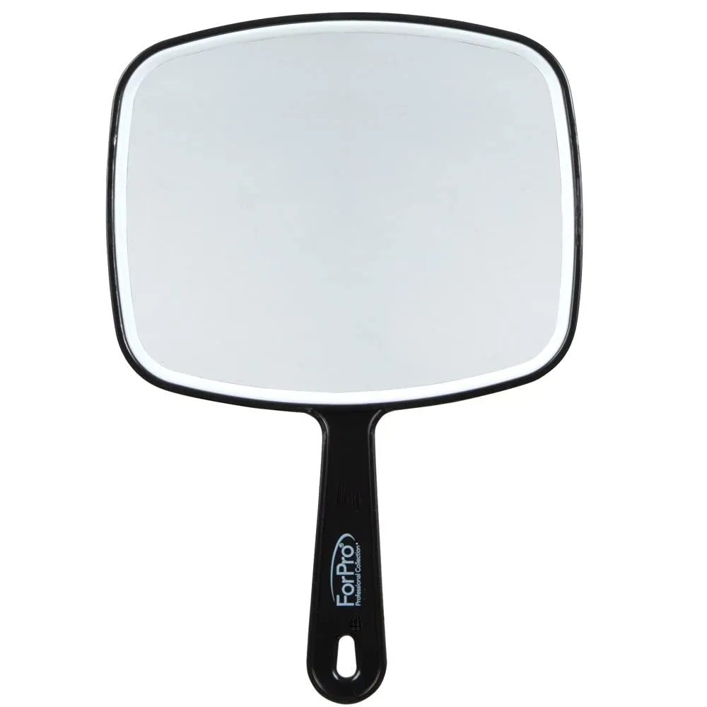 ForPro Professional Collection Premium Hand Mirror with Handle, 6.3 W x 9.6 L, Multi-Purpose Handheld Mirror with Distortion-Free Reflection, Black ForPro Professional Collection Premium Hand Mirror with Handle, 6.3 W x 9.6 L, Multi-Purpose Handheld Mirror with Distortion-Free Reflection, Black