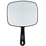 ForPro Professional Collection Premium Hand Mirror with Handle, 6.3 W x 9.6 L, Multi-Purpose Handheld Mirror with Distortion-Free Reflection, Black
