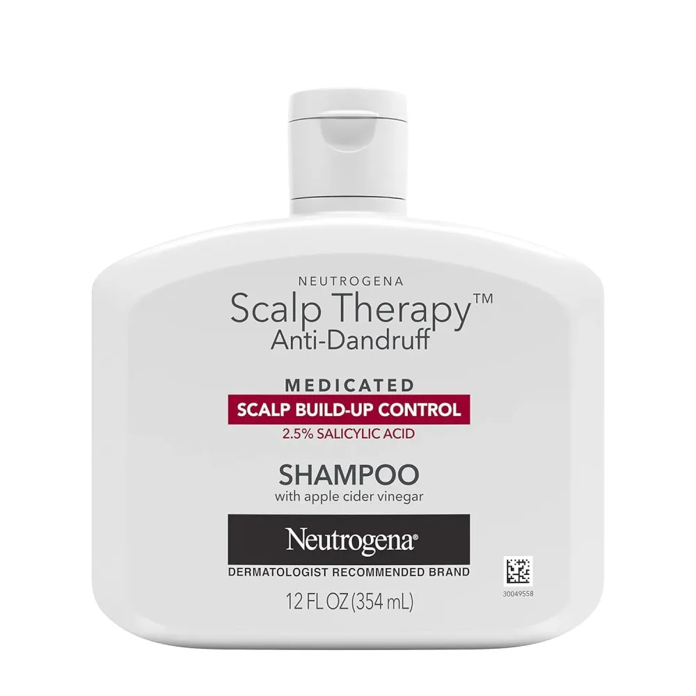 Neutrogena Scalp Therapy Anti-Dandruff Shampoo for Scalp Build-up Control, 2.5% salicylic acid, with Apple Cider Vinegar Fragrance, 12 fl oz Neutrogena Scalp Therapy Anti-Dandruff Shampoo for Scalp Build-up Control, 2.5% salicylic acid, with Apple Cider Vinegar Fragrance, 12 fl oz