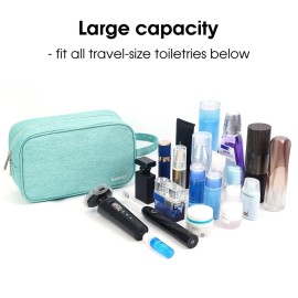 Narwey Travel Toiletry Bag for Women Traveling Dopp Kit Makeup bag Organizer for Toiletries Accessories Cosmetics (Mint Green)