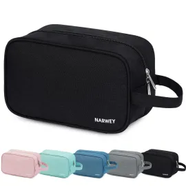 Narwey Travel Toiletry Bag for Women Traveling Dopp Kit Men Travel Bag for Toiletries Cosmetic Bag Makeup Bag Medicine Bag for Traveling (Black)