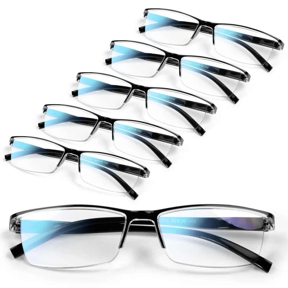 6 pack Executive Style Reading Glasses Men - Durable Readers with 99% Blue Light Blocking - Comfortable Fit with TR90 Frames 6 pack Executive Style Reading Glasses Men - Durable Readers with 99% Blue Light Blocking - Comfortable Fit with TR90 Frames