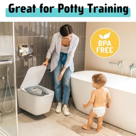 Travel Potty Seat for Toddler & Kid, Maliton Portable Potty Seat with Storage Bag, Foldable Potty for Toddler Travel, Non-Slip Potty Training Toilet Seat Cover with Splash Guard (Grey) Travel Potty Seat for Toddler & Kid, Maliton Portable Potty Seat with Storage Bag, Foldable Potty for Toddler Travel, Non-Slip Potty Training Toilet Seat Cover with Splash Guard (Grey)