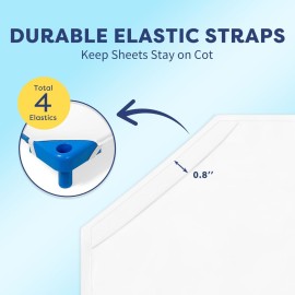 Comfyanno Cot Sheets for Daycare Standard Size - 23 x 51 - 10 Pack Bulk - Soft & Comfortable Brushed Microfiber - Fitted Cot Sheet Cover - for Daycare/Preschool Kids, Boy & Girls Nap Time - White Comfyanno Cot Sheets for Daycare Standard Size - 23 x 51 - 10 Pack Bulk - Soft & Comfortable Brushed Microfiber - Fitted Cot Sheet Cover - for Daycare/Preschool Kids, Boy & Girls Nap Time - White