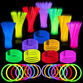 JOYIN 100 Pcs 8 Glowsticks, Bracelets Necklaces, Glow in the Dark Party Favors, Easter, Christmas, Halloween Supplies Pack, Football Party Supplies