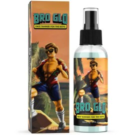 Bro Glo Self Tanner for The Boys - Quick Application Foam Mousse - Easy Sunless Tan For Your Face - Oil Free Water Based for Faster Skin Drying - Natural Sun Kissed Bronze Color Perfect for Men - Beac