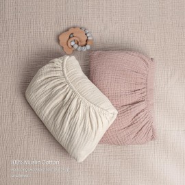 Lulu moon Muslin Crib Sheets - Fitted Crib Mattress Sheets for Boys and Girl - 28x 52, 2 Pack (Cream & Sand) Lulu moon Muslin Crib Sheets - Fitted Crib Mattress Sheets for Boys and Girl - 28x 52, 2 Pack (Cream & Sand)