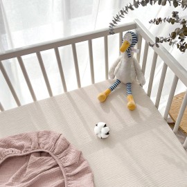 Lulu moon Muslin Crib Sheets - Fitted Crib Mattress Sheets for Boys and Girl - 28x 52, 2 Pack (Cream & Sand) Lulu moon Muslin Crib Sheets - Fitted Crib Mattress Sheets for Boys and Girl - 28x 52, 2 Pack (Cream & Sand)