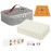 Chinese Creamy White 1.17 inches Compact Mahjong Set, Travel Small Size, 144 + 8 Blank Melamine Tiles, with Portable Travel Handbag Complete Mahjong Game Set
