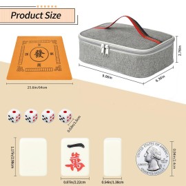 Chinese Creamy White 1.17 inches Compact Mahjong Set, Travel Small Size, 144 + 8 Blank Melamine Tiles, with Portable Travel Handbag Complete Mahjong Game Set Chinese Creamy White 1.17 inches Compact Mahjong Set, Travel Small Size, 144 + 8 Blank Melamine Tiles, with Portable Travel Handbag Complete Mahjong Game Set