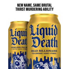 Liquid Death, Dead Billionaire Iced Tea, 8-Pack (19.2oz Cans), Half Lemonade Half Black Tea, Low Calorie, No Artificial Sweeteners, B12 & B6 Vitamins Liquid Death, Dead Billionaire Iced Tea, 8-Pack (19.2oz Cans), Half Lemonade Half Black Tea, Low Calorie, No Artificial Sweeteners, B12 & B6 Vitamins