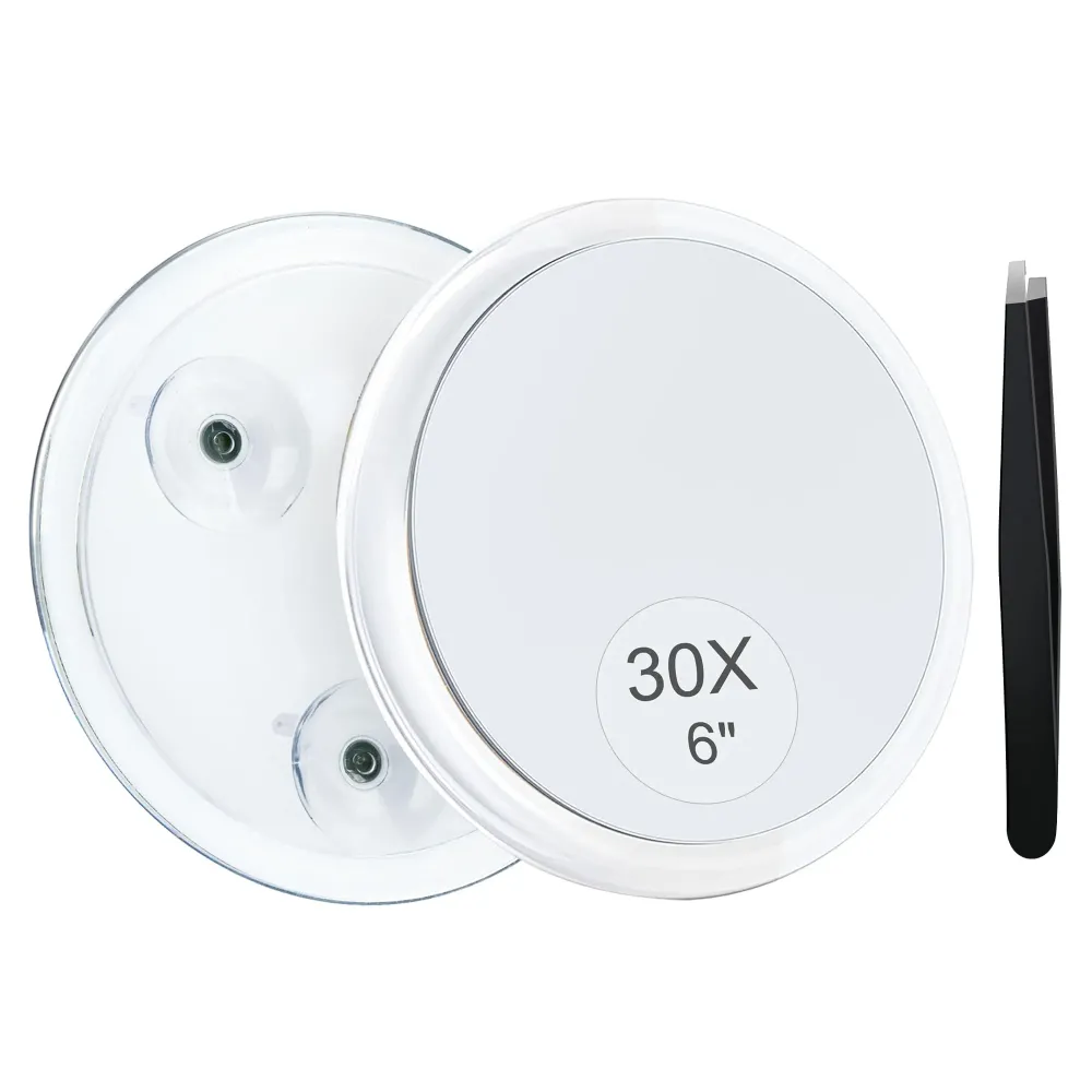 MIYADIVA 30X Magnifying Mirror Suction Cup for Easy Mounting, Use for Makeup Mirror, Travel Stick on Shower Mirror for Plucking Eyebrows 6 Inch MIYADIVA 30X Magnifying Mirror Suction Cup for Easy Mounting, Use for Makeup Mirror, Travel Stick on Shower Mirror for Plucking Eyebrows 6 Inch