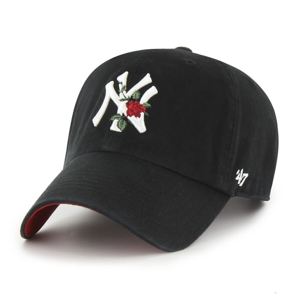 47 New York Yankees Thorn Clean Up Dad Hat Baseball Cap - Black/Rose 47 New York Yankees Thorn Clean Up Dad Hat Baseball Cap - Black/Rose