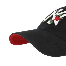 47 New York Yankees Thorn Clean Up Dad Hat Baseball Cap - Black/Rose 47 New York Yankees Thorn Clean Up Dad Hat Baseball Cap - Black/Rose