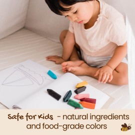 Honeysticks Triangular Crayons (10 Pack) - 100% Pure Beeswax, Food Grade Colors, Non Toxic Crayons for Baby, Toddlers ages 1-3,2-4, Triangle Shape for Pencil Grip Development. Handmade in New Zealand Honeysticks Triangular Crayons (10 Pack) - 100% Pure Beeswax, Food Grade Colors, Non Toxic Crayons for Baby, Toddlers ages 1-3,2-4, Triangle Shape for Pencil Grip Development. Handmade in New Zealand