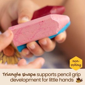 Honeysticks Triangular Crayons (10 Pack) - 100% Pure Beeswax, Food Grade Colors, Non Toxic Crayons for Baby, Toddlers ages 1-3,2-4, Triangle Shape for Pencil Grip Development. Handmade in New Zealand Honeysticks Triangular Crayons (10 Pack) - 100% Pure Beeswax, Food Grade Colors, Non Toxic Crayons for Baby, Toddlers ages 1-3,2-4, Triangle Shape for Pencil Grip Development. Handmade in New Zealand