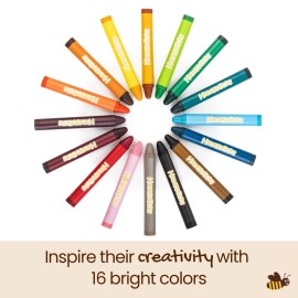 Honeysticks Jumbo Crayons (16 Pack) - Non Toxic Crayons - 100% Pure Beeswax and Food Grade Colors - 16 Bright Colors - Large, Easy to Hold and Use - Preschool Art Supplies for Toddlers/Kids 3-5, 4-8 Honeysticks Jumbo Crayons (16 Pack) - Non Toxic Crayons - 100% Pure Beeswax and Food Grade Colors - 16 Bright Colors - Large, Easy to Hold and Use - Preschool Art Supplies for Toddlers/Kids 3-5, 4-8