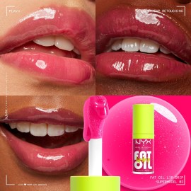 NYX PROFESSIONAL MAKEUP Fat Oil Lip Drip, Moisturizing Lip Oil Gloss, Vegan Tinted Formula, Up to 12 HR Hydration - Supermodel (Shimmering Magenta) NYX PROFESSIONAL MAKEUP Fat Oil Lip Drip, Moisturizing Lip Oil Gloss, Vegan Tinted Formula, Up to 12 HR Hydration - Supermodel (Shimmering Magenta)