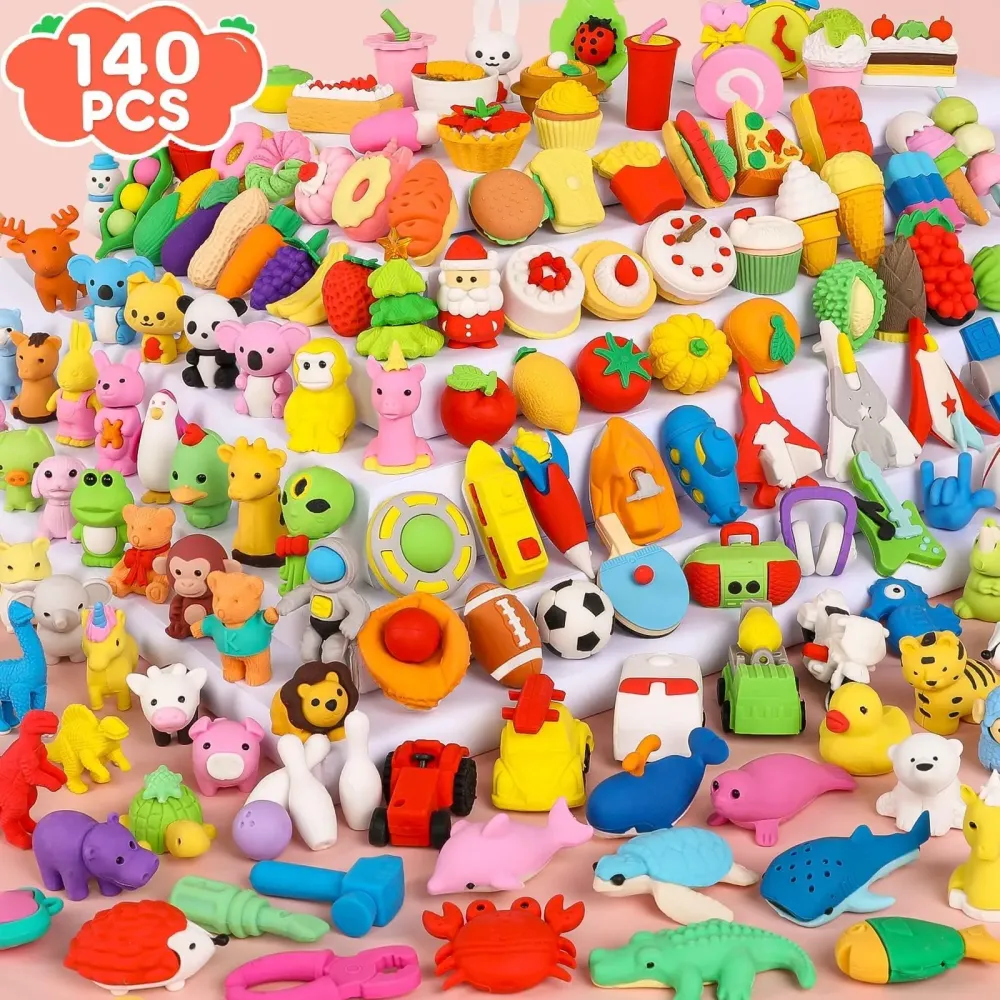 140 Pack Animal Erasers for Kids 3D Puzzle Mini Pencil Eraser Bulk Desk Pets Treasure Box Toy for Classroom School Prize Kids Party Favors Back to School Supplies Random 140 Pack Animal Erasers for Kids 3D Puzzle Mini Pencil Eraser Bulk Desk Pets Treasure Box Toy for Classroom School Prize Kids Party Favors Back to School Supplies Random
