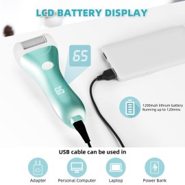 Callus Remover for Feet, Nicebirdie Electric Foot File Callus Removers Rechargeable Waterproof Pedicure Tools Foot Scrubber Shaver Feet Care Tool for Cracked Heels Dead Skin Green Callus Remover for Feet, Nicebirdie Electric Foot File Callus Removers Rechargeable Waterproof Pedicure Tools Foot Scrubber Shaver Feet Care Tool for Cracked Heels Dead Skin Green