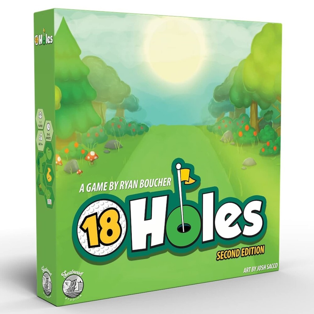 Seabrook Studios 18 Holes: Second Edition Base Game - Compete to Create A Golf Course, Seabrook Studios, Ages 14+, 1-5 Players , Green Seabrook Studios 18 Holes: Second Edition Base Game - Compete to Create A Golf Course, Seabrook Studios, Ages 14+, 1-5 Players , Green