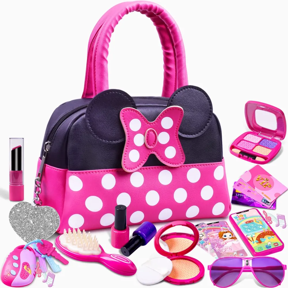 Kaodezhu Pretend Play Purse for Little Girls-Toddler Purse Set Pretend Play Makeup Toys for 3 4 5 6 Year Old Kids,Toddler Purse with Accessories,Toy Purse Perfect for Girls Birthday Gifts (MNLSBB 2A) Kaodezhu Pretend Play Purse for Little Girls-Toddler Purse Set Pretend Play Makeup Toys for 3 4 5 6 Year Old Kids,Toddler Purse with Accessories,Toy Purse Perfect for Girls Birthday Gifts (MNLSBB 2A)
