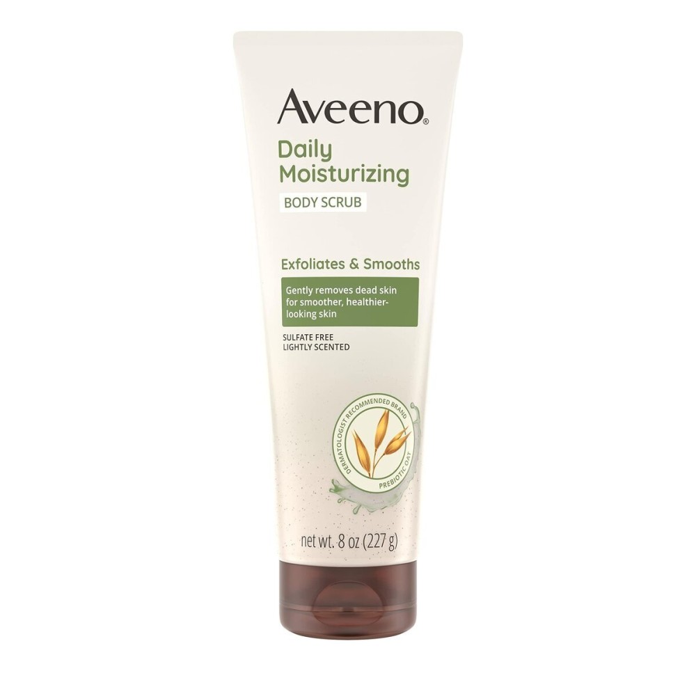 Aveeno Daily Moisturizing Body Scrub, Exfoliating Body Wash for Smoother, Healthier Looking Skin, Soothing Prebiotic Oat Formula, Sulfate-Free, Soap-Free & Dye-Free, 8 oz Aveeno Daily Moisturizing Body Scrub, Exfoliating Body Wash for Smoother, Healthier Looking Skin, Soothing Prebiotic Oat Formula, Sulfate-Free, Soap-Free & Dye-Free, 8 oz
