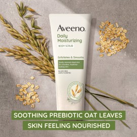 Aveeno Daily Moisturizing Body Scrub, Exfoliating Body Wash for Smoother, Healthier Looking Skin, Soothing Prebiotic Oat Formula, Sulfate-Free, Soap-Free & Dye-Free, 8 oz Aveeno Daily Moisturizing Body Scrub, Exfoliating Body Wash for Smoother, Healthier Looking Skin, Soothing Prebiotic Oat Formula, Sulfate-Free, Soap-Free & Dye-Free, 8 oz