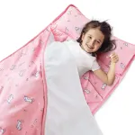 Toddler Nap Mat with Pillow and Blanket 50 x 21 x 1.5, Nap Mat for Boys Girls Super Soft and Cozy, Kids Sleeping Bag for Preschool, Daycare, Toddler Sleeping Bag, Pink Horse