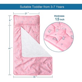Toddler Nap Mat with Pillow and Blanket 50 x 21 x 1.5, Nap Mat for Boys Girls Super Soft and Cozy, Kids Sleeping Bag for Preschool, Daycare, Toddler Sleeping Bag, Pink Horse Toddler Nap Mat with Pillow and Blanket 50 x 21 x 1.5, Nap Mat for Boys Girls Super Soft and Cozy, Kids Sleeping Bag for Preschool, Daycare, Toddler Sleeping Bag, Pink Horse