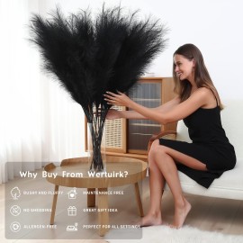 8 Pcs 45 inch Tall Faux Pampas Grass Decor, Large Artificial Black Pompous Grass Bulk, Long Fake Pompas for Floor Vase Filler, Wedding, Baby Shower, Home and Boho Decor (Black) 8 Pcs 45 inch Tall Faux Pampas Grass Decor, Large Artificial Black Pompous Grass Bulk, Long Fake Pompas for Floor Vase Filler, Wedding, Baby Shower, Home and Boho Decor (Black)