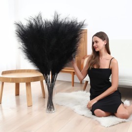 8 Pcs 45 inch Tall Faux Pampas Grass Decor, Large Artificial Black Pompous Grass Bulk, Long Fake Pompas for Floor Vase Filler, Wedding, Baby Shower, Home and Boho Decor (Black) 8 Pcs 45 inch Tall Faux Pampas Grass Decor, Large Artificial Black Pompous Grass Bulk, Long Fake Pompas for Floor Vase Filler, Wedding, Baby Shower, Home and Boho Decor (Black)
