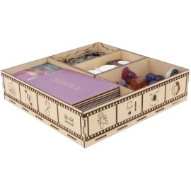 The Broken Token Game Organizer Compatible with Villainous - Wooden Game Organizing Box with Multiple Trays
