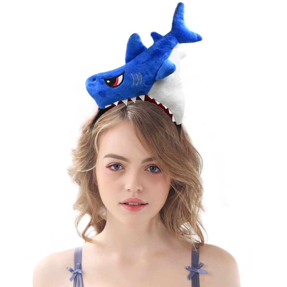 HODRME Plush Blue Shark Headband-Halloween Christmas Festival Theme Party Animal Cosplay Costume Headbands HODRME Plush Blue Shark Headband-Halloween Christmas Festival Theme Party Animal Cosplay Costume Headbands