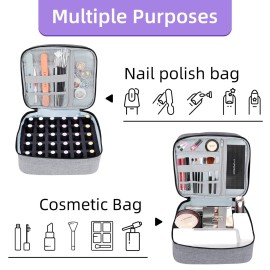 ALSLEA Nail Polish Organizer Double layer Nail Polish Case for Nail Dryer Lamp Holds 30 Bottles (15ml - 0.5 fl.oz) Portable Nail Storage Organizer for Nail Tech (Gray) ALSLEA Nail Polish Organizer Double layer Nail Polish Case for Nail Dryer Lamp Holds 30 Bottles (15ml - 0.5 fl.oz) Portable Nail Storage Organizer for Nail Tech (Gray)