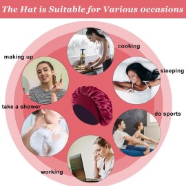 4PCS Silk Bonnet for Sleeping,Hair Wrap Satin Bonnets Shower Cap for Black Women Men, Elastic Wide Band Hair Bonnet Cap for Sleeping Curly Hair(Black & Wine Red & Purple & Brown) 4PCS Silk Bonnet for Sleeping,Hair Wrap Satin Bonnets Shower Cap for Black Women Men, Elastic Wide Band Hair Bonnet Cap for Sleeping Curly Hair(Black & Wine Red & Purple & Brown)