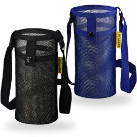 MZTUE 2-Pcs Water Bottle Holder with Strap, Premium Easy Clean, Light Water Bottle Carrier Bag with Pocket for Hiking, Walking, Travel