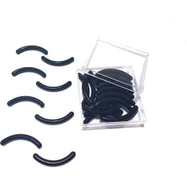 GOUWEIBA 28pcs Eyelash Curler Refill Pads - Silicone Rubber Universal Eye Lash Curler Replacement with Clear Storage Box (Mixed Color)