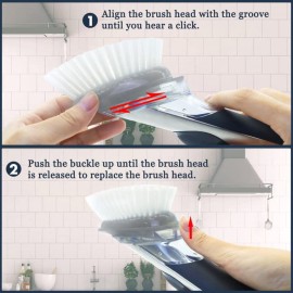 Brush Refills for OXO Dish Brush - 4 Pack Dish Brush Cleaning Soap Dispensing Head Replacement for Scrubber(Grey) Brush Refills for OXO Dish Brush - 4 Pack Dish Brush Cleaning Soap Dispensing Head Replacement for Scrubber(Grey)