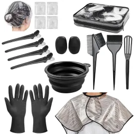 Xarchy 19 Pcs Professional Hair Bleach Kit Hair Coloring Products with Hair Dye Brush, Hair Color Bowl, Hairclips, Applicator, Earmuffs for Hair Highlighting and Hair Coloring at Home