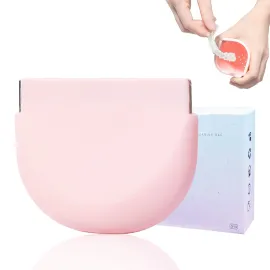 Onbuwws Silicone Pink Retainer Case With Lanyard - Slim Cute Dental Container for Braces, Partial Denture, Night Mouth Guard, Aligner - Travel Holder for Girls, Women, Kids, Men