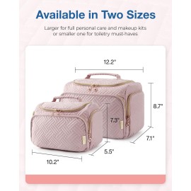 BAGSMART Travel Toiletry Bag, Large Wide-open Travel Bag for Toiletries, Makeup Cosmetic Travel Bag with Handle, Pink-M BAGSMART Travel Toiletry Bag, Large Wide-open Travel Bag for Toiletries, Makeup Cosmetic Travel Bag with Handle, Pink-M
