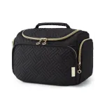 BAGSMART Travel Toiletry Bag, Large Wide-open Travel Bag for Toiletries, Makeup Cosmetic Travel Bag with Handle, Black-M