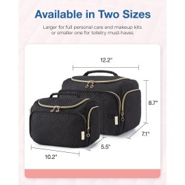 BAGSMART Travel Toiletry Bag, Large Wide-open Travel Bag for Toiletries, Makeup Cosmetic Travel Bag with Handle, Black-M BAGSMART Travel Toiletry Bag, Large Wide-open Travel Bag for Toiletries, Makeup Cosmetic Travel Bag with Handle, Black-M
