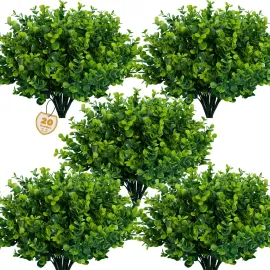 Lnoicy Artificial Greenery Plants Outdoor UV Resistant Fake Plants Boxwood Shrubs Grass,20 Bundles for Farmhouse Home Garden Office Patio Backyard Wedding and Indoor Outdoor Decoration Lnoicy Artificial Greenery Plants Outdoor UV Resistant Fake Plants Boxwood Shrubs Grass,20 Bundles for Farmhouse Home Garden Office Patio Backyard Wedding and Indoor Outdoor Decoration