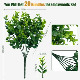Lnoicy Artificial Greenery Plants Outdoor UV Resistant Fake Plants Boxwood Shrubs Grass,20 Bundles for Farmhouse Home Garden Office Patio Backyard Wedding and Indoor Outdoor Decoration Lnoicy Artificial Greenery Plants Outdoor UV Resistant Fake Plants Boxwood Shrubs Grass,20 Bundles for Farmhouse Home Garden Office Patio Backyard Wedding and Indoor Outdoor Decoration