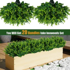 Lnoicy Artificial Greenery Plants Outdoor UV Resistant Fake Plants Boxwood Shrubs Grass,20 Bundles for Farmhouse Home Garden Office Patio Backyard Wedding and Indoor Outdoor Decoration Lnoicy Artificial Greenery Plants Outdoor UV Resistant Fake Plants Boxwood Shrubs Grass,20 Bundles for Farmhouse Home Garden Office Patio Backyard Wedding and Indoor Outdoor Decoration