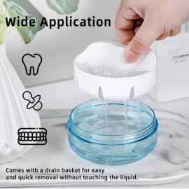 Netceem Leak Proof Denture Cup Kit Portable Retainer Case Perfect for Travel, Denture Case Container Cleaning Care for Dentures Aligner Mouth Guard with Denture Brush,Strainer, Removal Tool and Mirror Netceem Leak Proof Denture Cup Kit Portable Retainer Case Perfect for Travel, Denture Case Container Cleaning Care for Dentures Aligner Mouth Guard with Denture Brush,Strainer, Removal Tool and Mirror