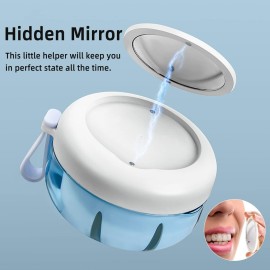 Netceem Leak Proof Denture Cup Kit Portable Retainer Case Perfect for Travel, Denture Case Container Cleaning Care for Dentures Aligner Mouth Guard with Denture Brush,Strainer, Removal Tool and Mirror Netceem Leak Proof Denture Cup Kit Portable Retainer Case Perfect for Travel, Denture Case Container Cleaning Care for Dentures Aligner Mouth Guard with Denture Brush,Strainer, Removal Tool and Mirror